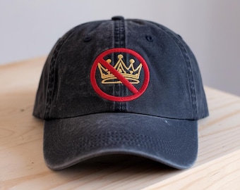 No Kings Hat, No Kings In America Hat, Patriotic Hat, Protest Hat, Political Hat, Pro Democracy, Anti Trump Hat, Democracy Embroidered Hat