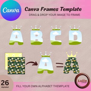 Customizable Alphabet Frames for Canva – Drag & Drop Image Template for Personalization
