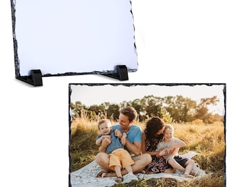 Personalized Stone Photo Frame – Custom Rock Slate Anniversary Gift
