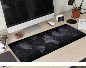 XXL Mouse Pad – Custom World Map Desk Mat for Gaming & Office