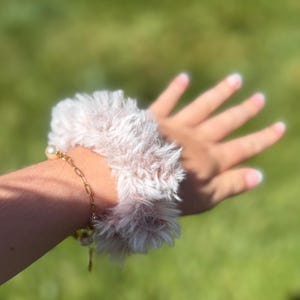Fluffy Crochet Scrunchie – Soft Handmade Hair Tie – Cozy Accessory in 3 Colors
