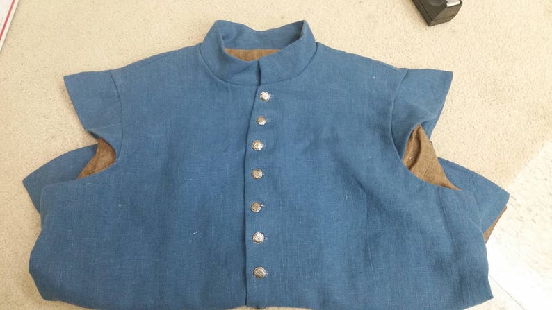 Stock Linen Fencing SET Sleeveless Doublet /& gusseted Shirt