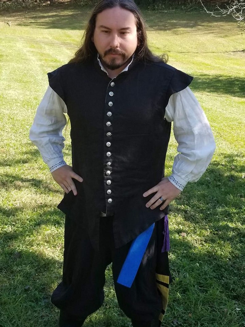 Stock Linen Fencing SET Sleeveless Doublet /& gusseted Shirt