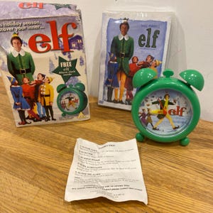 Vintage Elf Special Collector's Edition DVD Box Set & Väckarklocka 2003 Will Ferrell Sällsynt set Nytt