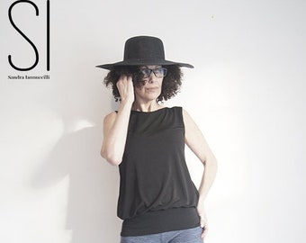 Top - Oversized Shirt - Sustainable Fashion - Dapper Style Top - Bohemian - Black Top - Sleeveless - Summer fashion - Sexy Top - All Sizes