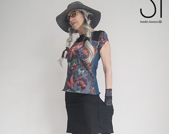 Skirt - Short Skirt - Burning Man Fashion - Skirt with Pockets - Black Skirt - Bohemian Style - Women - Sexy - All Sizes