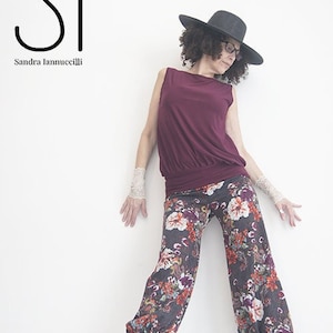 OFERTA - Top - Camisa Oversize - Moda Sostenible - Top Estilo Elegante - Boho - Top Burdeos - Sin Mangas - Moda de Verano - Todas las Tallas