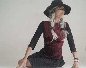 SALE - Dress - Petticoat Dress - Burning Man Fashion - Red Velvet Dress - Sexy Fashion - Bohemian - Women's Fashion - All Sizes