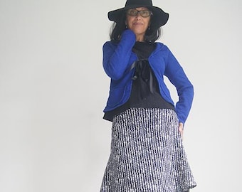 Skirt - Black and White Skirt - Knee Length Skirt - Pencil Style Skirt - Casual Wear - Bohemian - Alternative - All Sizes