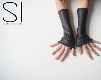 Cuffs - Wrist Cuffs - Burning Man Fashion - Black Gloves - Fingerless Gloves - Wiccan - Clothing Accessory - Accessory - One Size