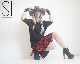 Top - Oversized Shirt - Sustainable Fashion - Dapper Style Top - Bohemian - Black Top - Elbow Length Sleeve - Sexy Top - All Sizes