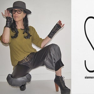 SALE - Pants - Black Pants - Vegan Leather Pants - Bloomers - Genie Moon Pants - Steampunk Fashion - Burning Man Fashion - Punk - All Sizes