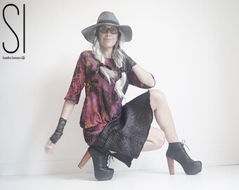 Skirt - Short Skirt - Burning Man Fashion - Skirt with Pockets - Black Skirt - Bohemian Style - Autumn Clothing - Sexy - All Sizes