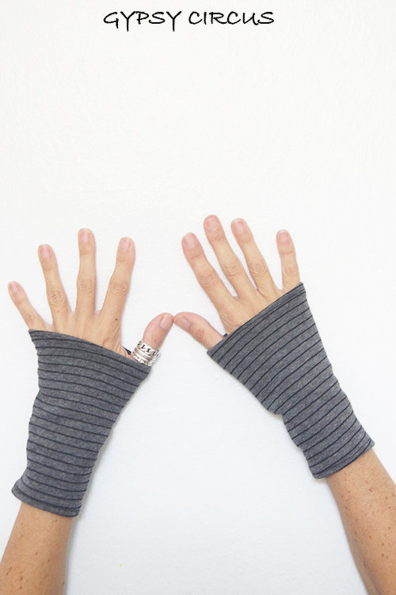 Cuffs Burning Man Grey Pin Strip Gloves Fingerless | Etsy