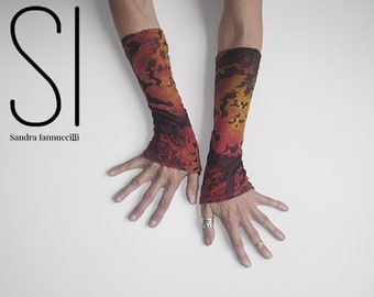 Cuffs - Wrist Cuffs - Burning Man Fashion - Rainbow Gloves - Fingerless Gloves - Wiccan - Clothing Accessory - Accessory - One Size