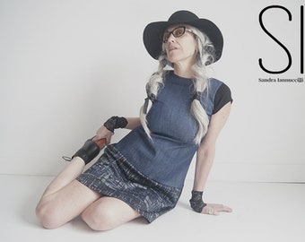 Dress - Rise Dress - Burning Man Fashion - Denim Blue - Sexy Fashion - Bohemian - Women's Fashion - Size X-Small