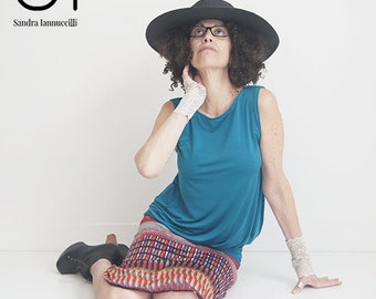 Top - Oversized Shirt - Sustainable Fashion - Dapper Style Top - Bohemian - Turquoise Top - Sleeveless - Summer fashion - Sexy - All Sizes