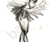 Items similar to Ballerina Painting - Black Swan - Ballet Art - art