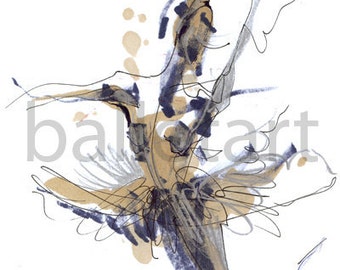 Dance Art Print Dessin Ballet Art Prints Illustrations Abstract Art Figure Drawing Artwork Painting Ballerina Image ou danse imaginaire