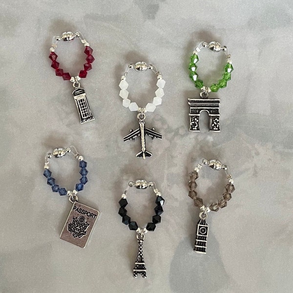 THE TRAVELER 6 or 8 Magnetic Wine Charms