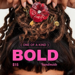 Handmade Red Flower Loc Jewelry – Dreadlock Hair Accessory