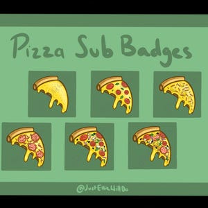 Insignias de suscripción a pizza para Twitch/Discord/YouTube