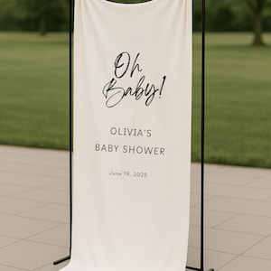 Stoff-Willkommensschild für Babyparty, personalisiertes Stoff-Babypartyschild, benutzerdefiniertes Babypartyschild, benutzerdefinierte Babypartybanner BL04