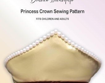 Tiara Style Princess Crown PDF Cosplay Sewing Pattern, Children and Adults, With Instructions