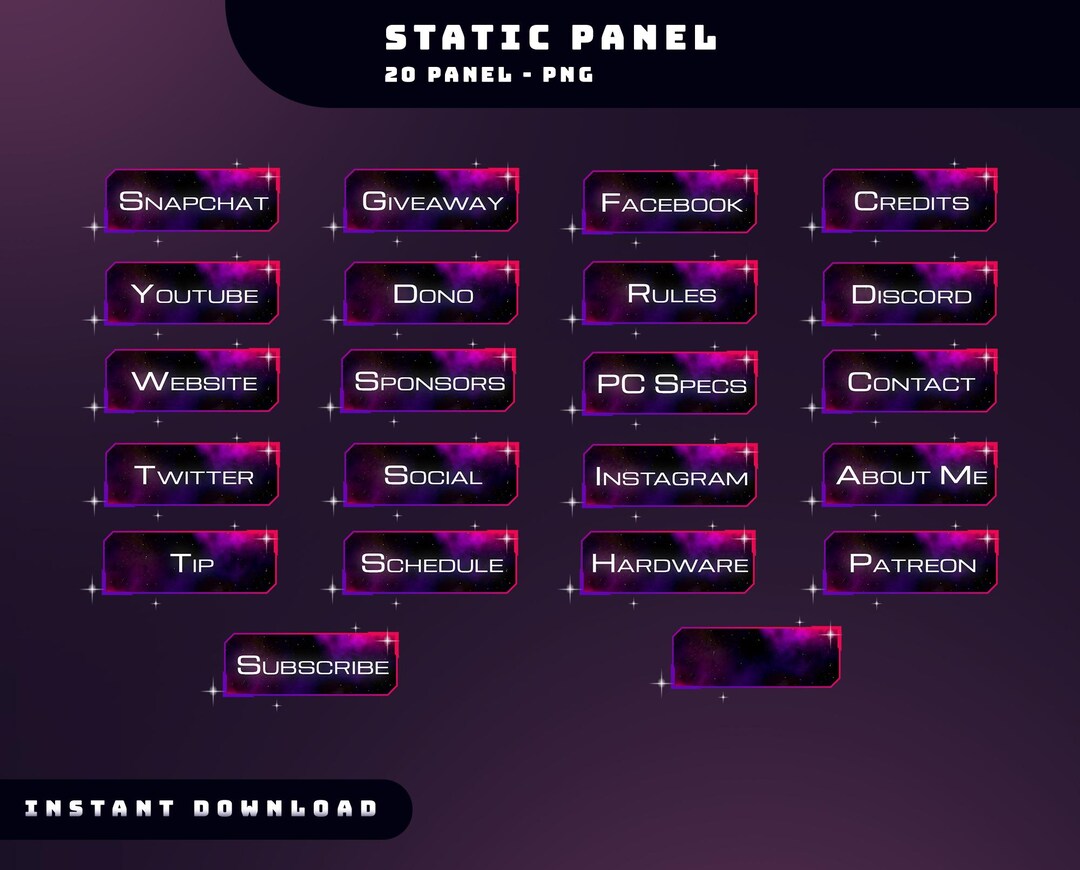 Void Panel Aurora Void Static Panel Stream Overlay Package, Nebula Panel Design ...