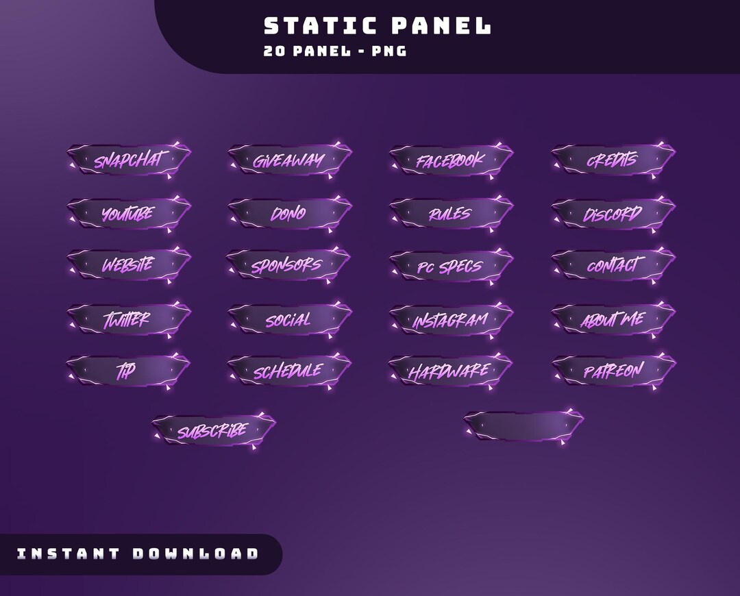 Ultraviolet Burst Static Panel Stream Overlay Package, Pink Purple ...