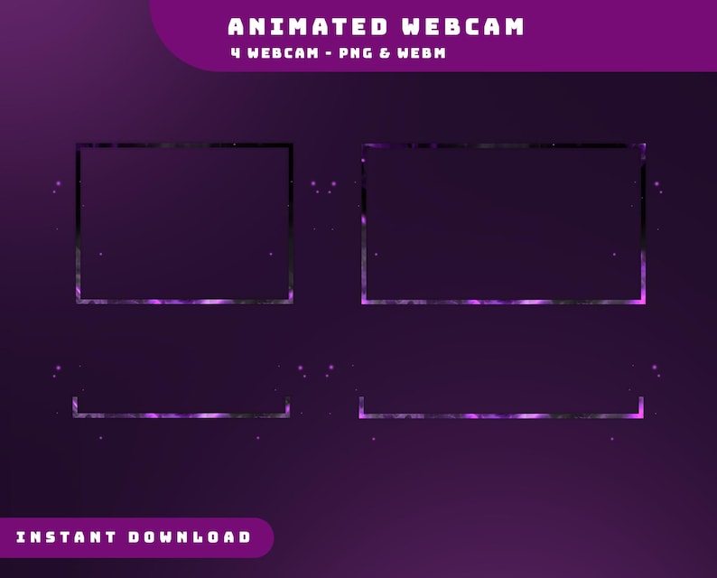 Glitch Flare Animated Stream Overlay Package, Purple Animated Overlay ...