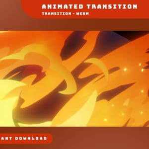 Burning Vortex Animated Stream Stinger Transition Overlay Package, Fire Animated, Flame Twitch Transition Overlay, Blaze Vtuber Overlay