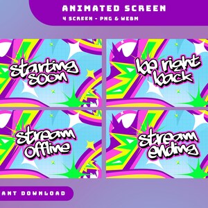 Colorful Animated Stream Overlay Package, Comic Stream Overlay, Arcade ...