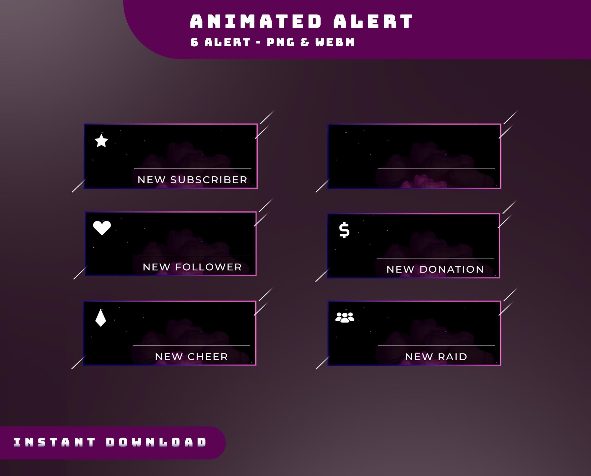Stream Alert Box Png Dreamy Clouds Animated Stream Alert Overlay Package, Nebula Twitch ...