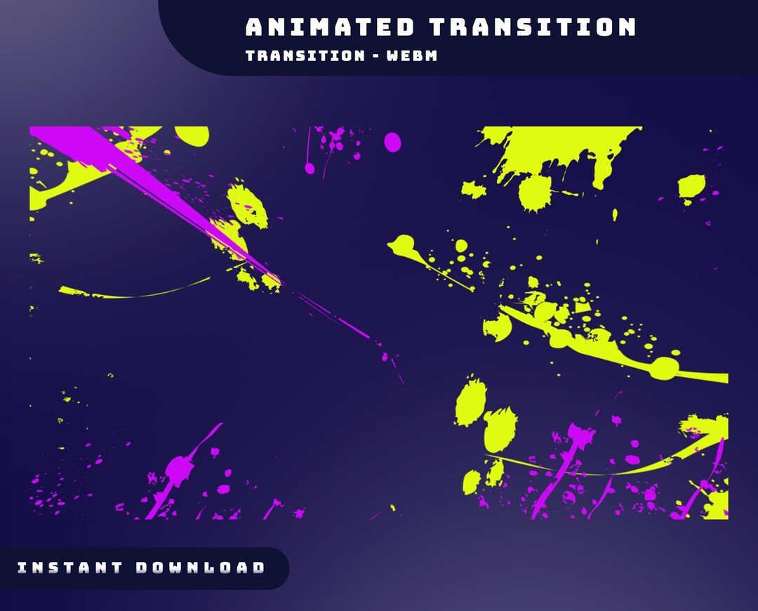 Splash Zone Animated Stream Stinger Transition Twitch Package, Neon ...