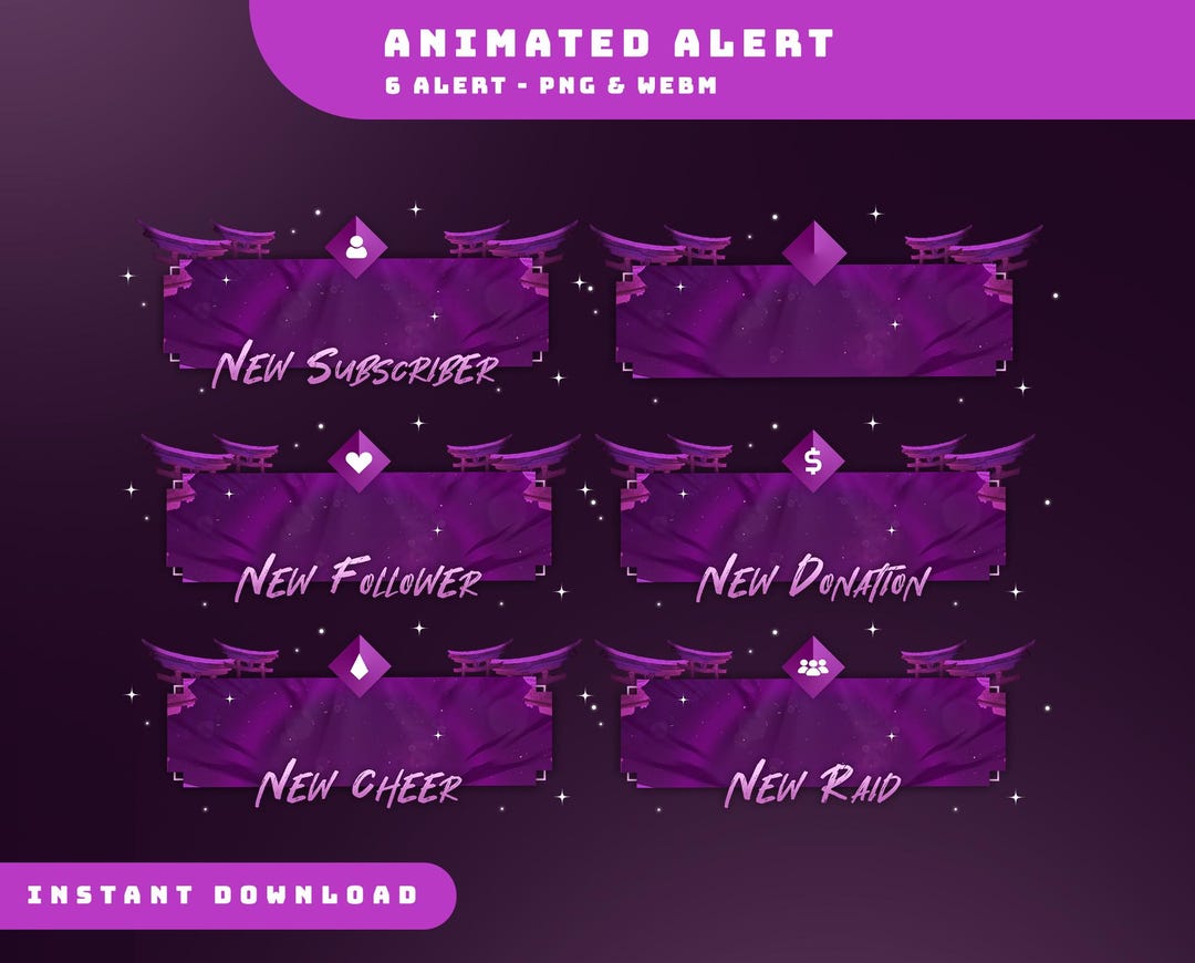 Astral Gate Animated Stream Alert Overlay Package, Streamer Alerts ...