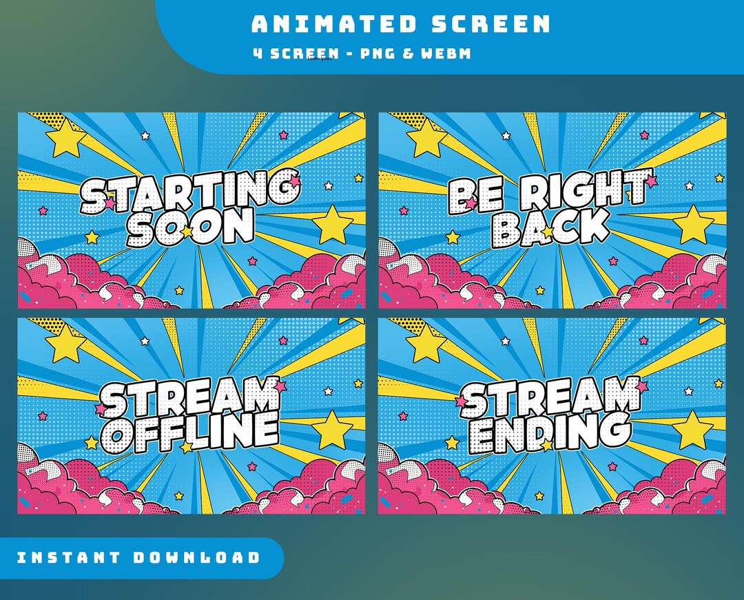 Bubble Pop Animated Stream Screen Overlay Package, Stream Overlay ...