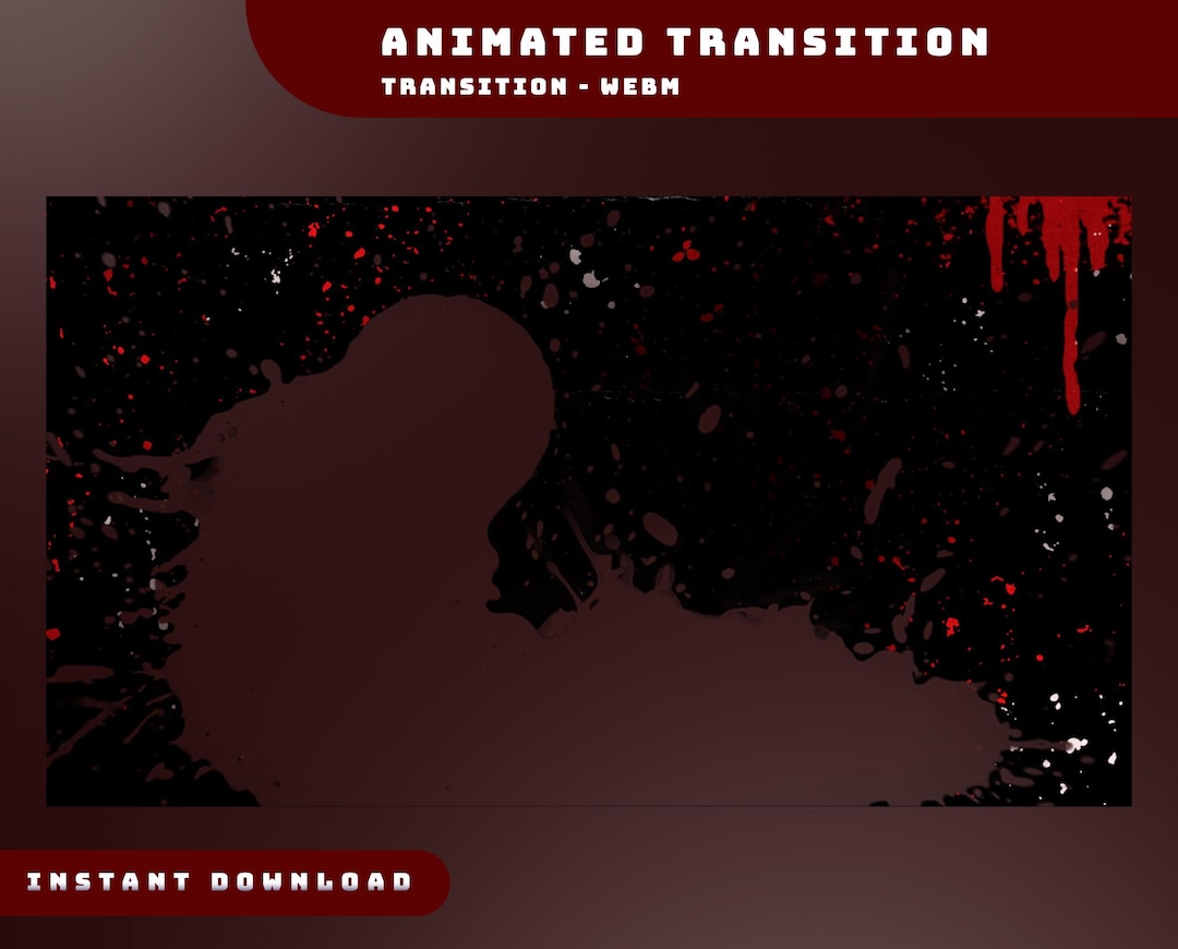 Grunge Storm Animated Stream Stinger Transition Overlay Package, Red ...