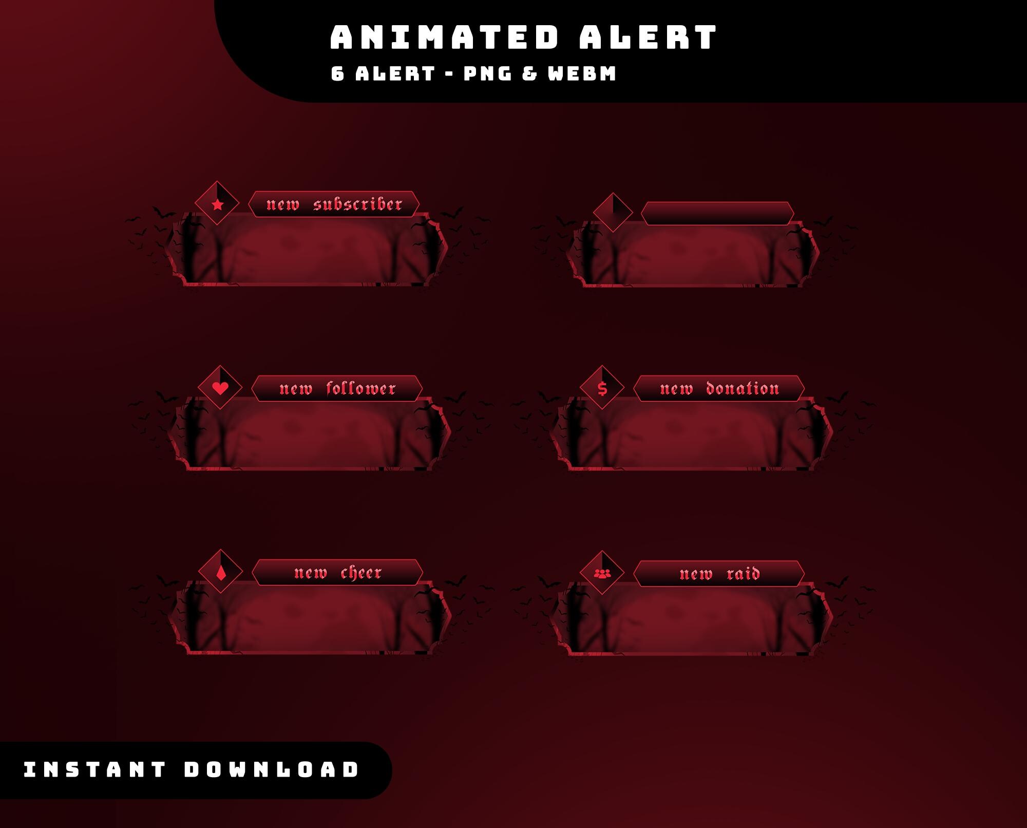 Bloodmoon Forest Animated Stream Overlay Package, Horror Twitch Overlay ...