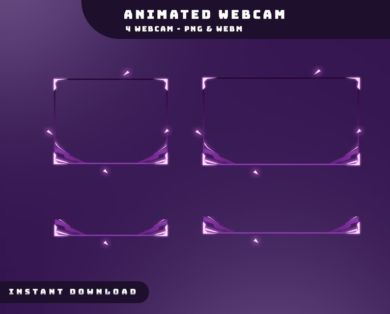 Ultraviolet Burst Animated Stream Overlay Package, Purple Neon Overlay ...