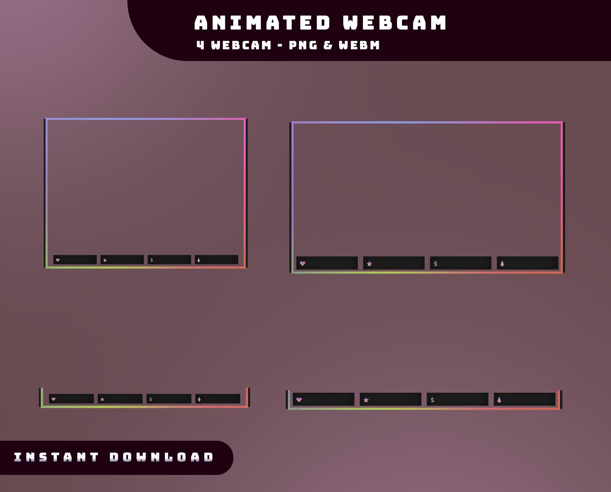 Cosmic Haze Animated Stream Overlay Package, Neon Vaporwave Twitch ...