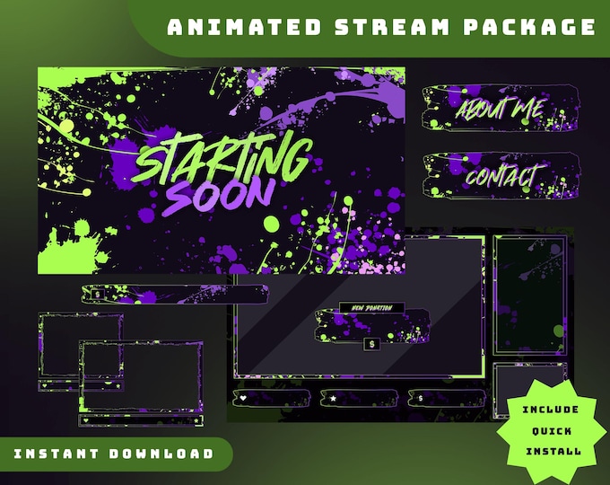 Burning Vortex Animated Stream Overlay Package, Fire Stream Overlay ...