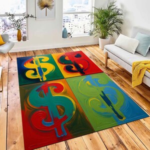 Wintage Pattern Rug, Modern Rug, Living room Rug,Area Rug, Custom Rug,Home Decor Rug,Dollar Rug,dollar patterned rug, Rug For Bedroom