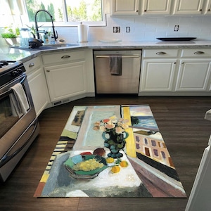 Vivid Printed Kitchen Rug,Washable Non-Slip Rug,Gift Rug For Kitchen,Vegetable Fruit Pattern Rug,Kitchen Rug,Soft rug,Personalized Rug