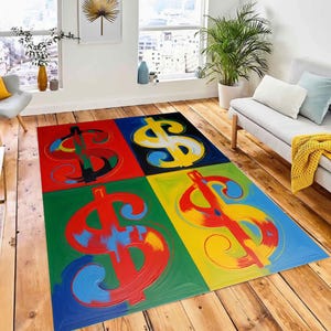 Modern Rug,Dollar Pattern Rug, Dollar Rug,Custom Rug, Wintage Pattern Rug,Area Rug,  Living room Rug, Home Decor Rug,Rug For Bedroom
