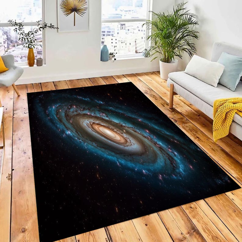 Galaxy Rug Texture Milky Way Galaxy Rug, Space Themed Home Decor, Cosmic Area Rug for ...