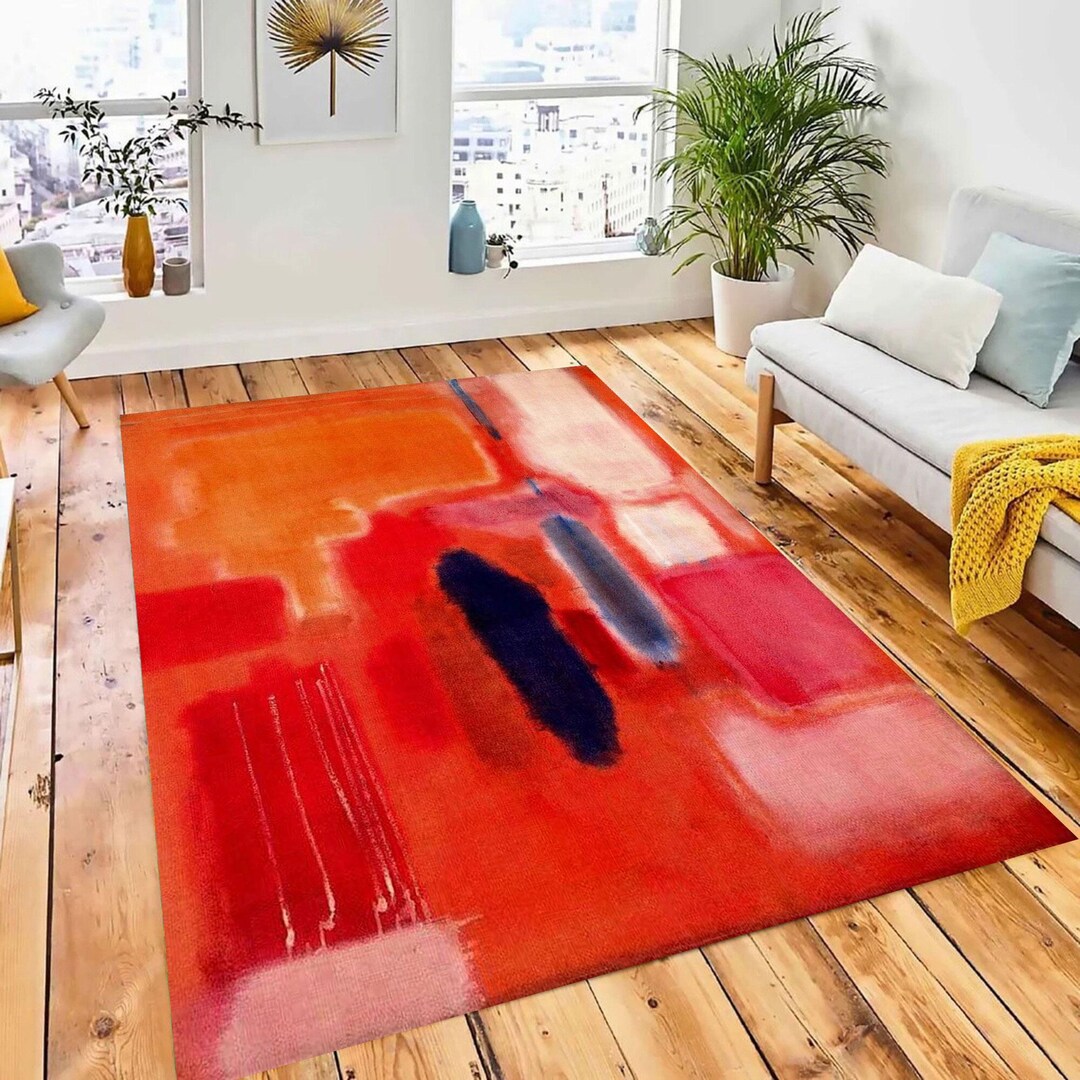 Mark Rothko Style Bamboo Rug: Abstract Art, Modern Minimalism - Etsy
