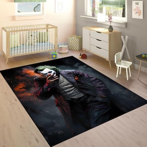 Alfombra del Joker, Alfombra de bambú, Alfombra moderna, Alfombra con temática del Joker, Alfombra de personajes, Regalo personalizado, Regalo de cumpleaños, Alfombra artística, Impresión de la película Joker