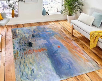 Monet Sunrise Bamboo Rug, Art, Modern Decor