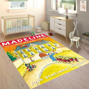 Madeline And The Old House In Paris Madeline rug, children&#39;s gift,antibacterial rug,special rug,children&#39;s room,bamboo rug,washable rug